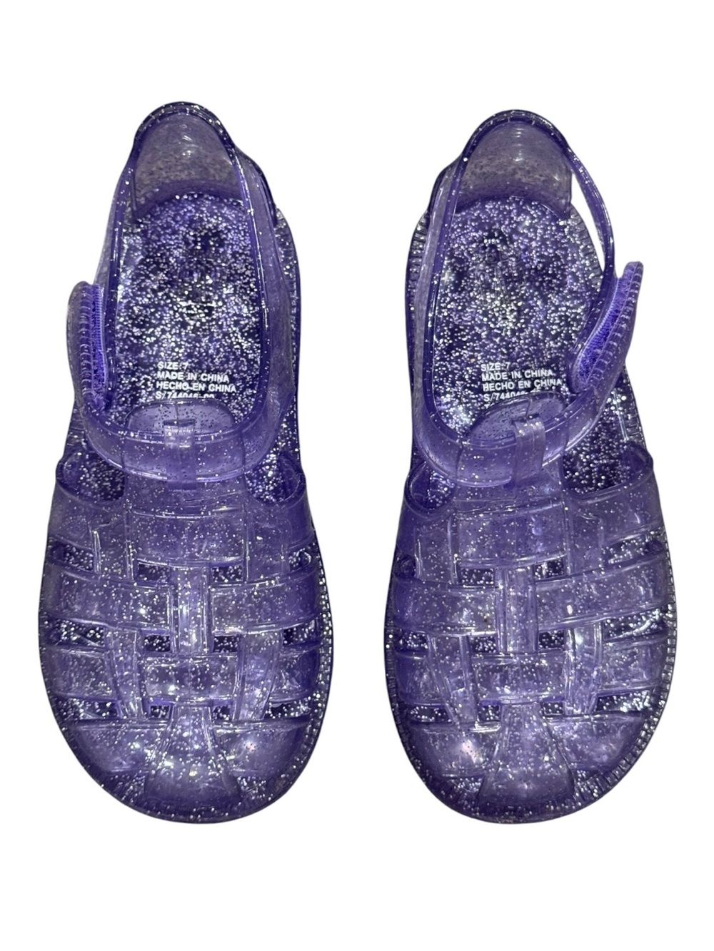Gap Toddler Girl Purple Glitter Jelly Sandals Sparkle Summer Shoes Size 8